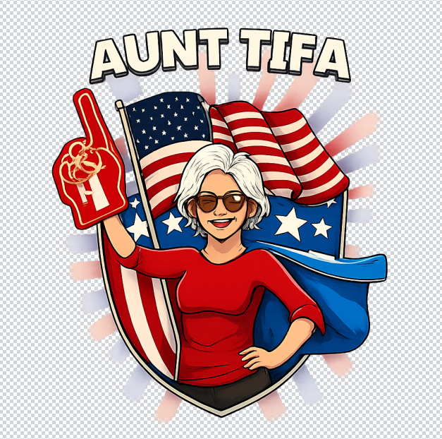 Funny Aunt Tifa Political Humor Graphic
