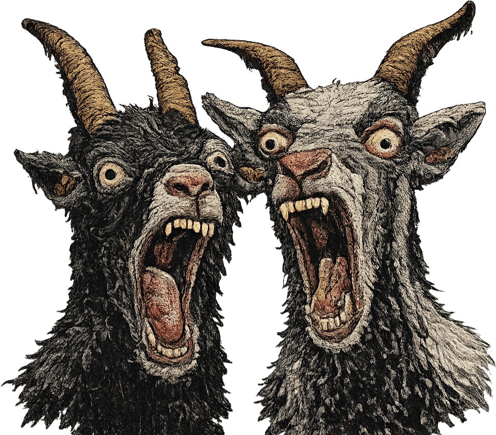 Funny Screaming Goat Short Plush Pillow Covers 