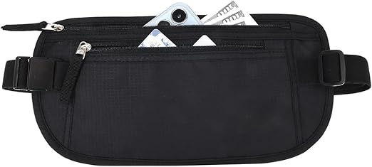 Doleira Porta Dólar Viagem Documento Passaporte pochete Porta dinheiro cinto elástico Anti Furto Viagem